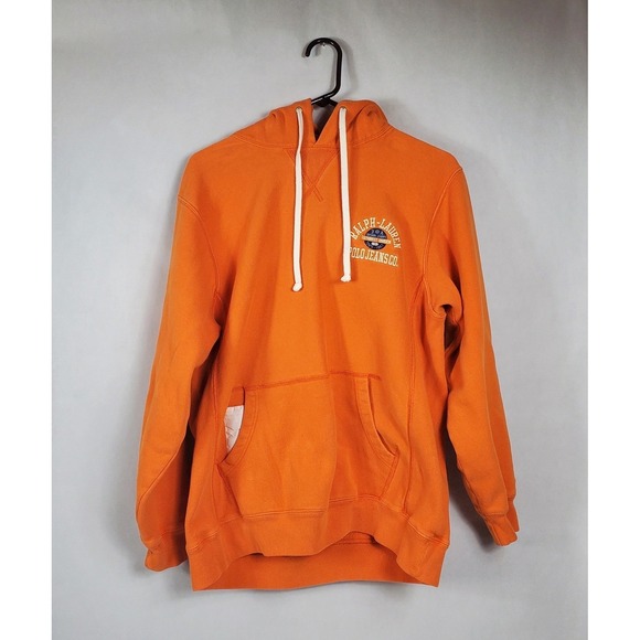 Polo Jeans Co. Ralph Lauren Other - Polo Jeans Co Ralph Lauren Mens Orange Graphic Pullover‎ Hoodie Medium RN67437